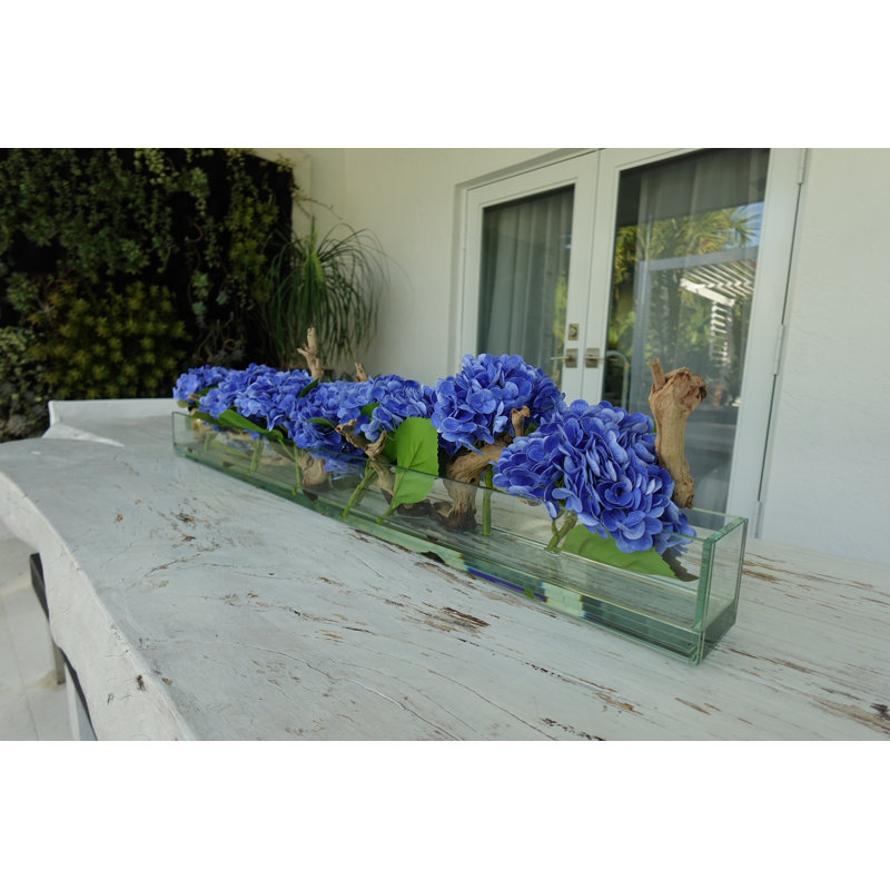 Hydrangeas and Driftwood in Vase