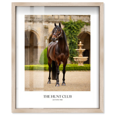 «The Hunt Club Shadowbox», art mural Americana par Notoriart, cadre en chêne naturel, H 37 po x l 31 po
