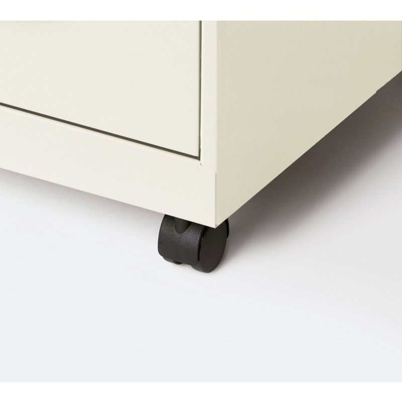 White Steel 4-Drawer Lockable Mobile File Cabinet
