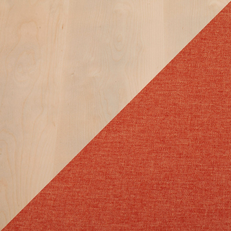 Banc rembourré Fayette, Orange / naturel, Natural