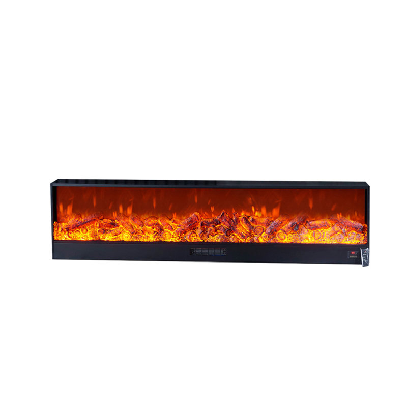 78.74"Electronic Suspended Simulated Flame Electric Fireplace Heater, 19.69" H x 78.74" W x 7.09" D