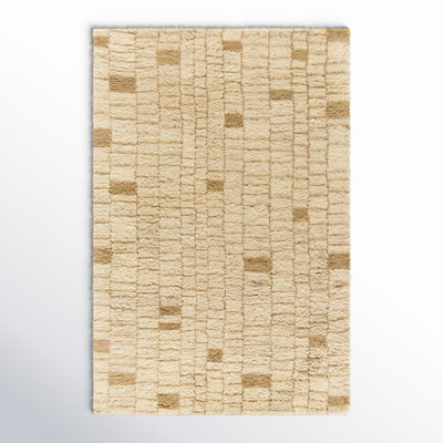 Anemone Geometric Wool Shag Rug