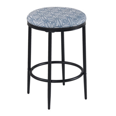 Ebern Designs Upholstered Metal Barstool