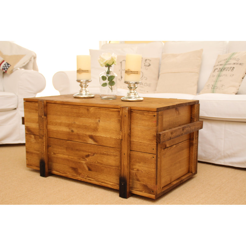 Jase Solid Wood Coffee Table, 45cm H x 85cm W x 46cm D, Light Brown