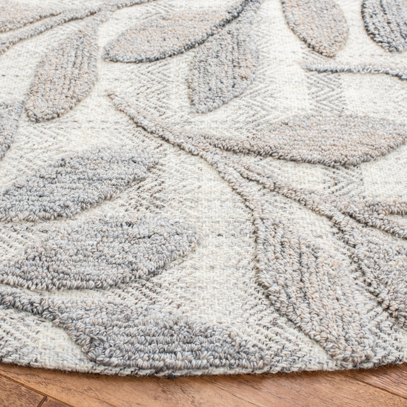Tapis floral touffeté à la main Esmantas, Rectangle 4 pi x 6 pi