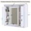 Armoire de salle de bain avec miroir, armoire à pharmacie murale avec 4 tablettes, armoire de rangement avec miroir