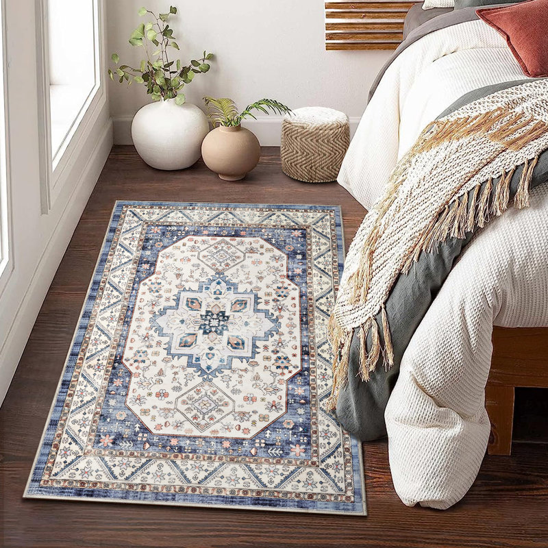 Area Rugs Vintage Terracotta Area Rug Soft Washable Non-Slip Carpet Living Room Carpet for Bedroom Farmhouse Dining Room Kids Playroom Dining Room, Kitchen