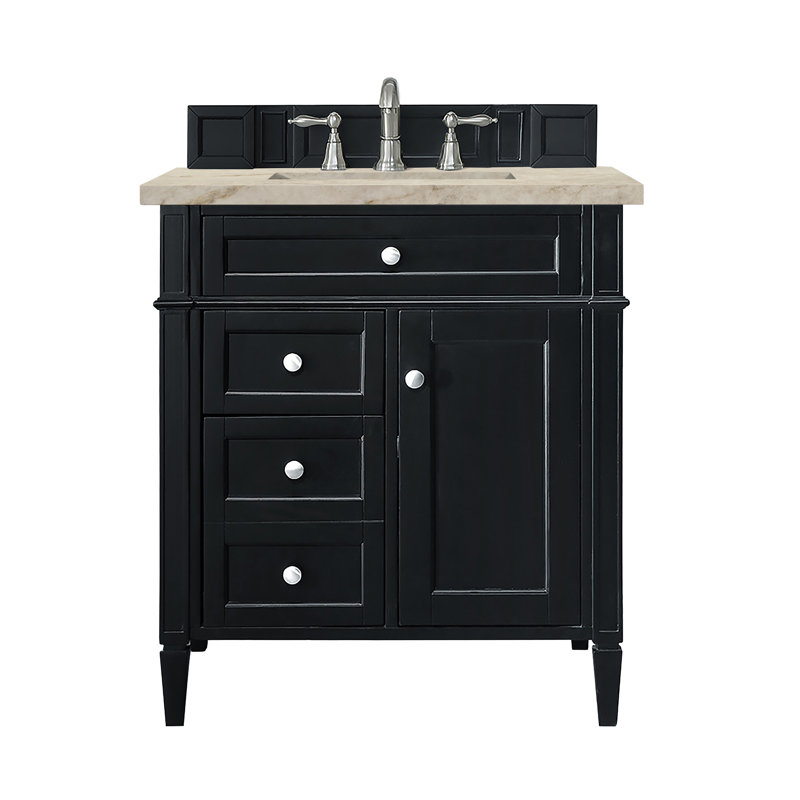 Brittany 30'' W Single Vanity, Black Onyx, Tajnar Eclos, 8" Widespread