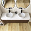 Meuble-lavabo mural rayé à rebords incurvés pré-assemblés avec lavabo, tiroir, lavabo en céramique blanc sans robinet