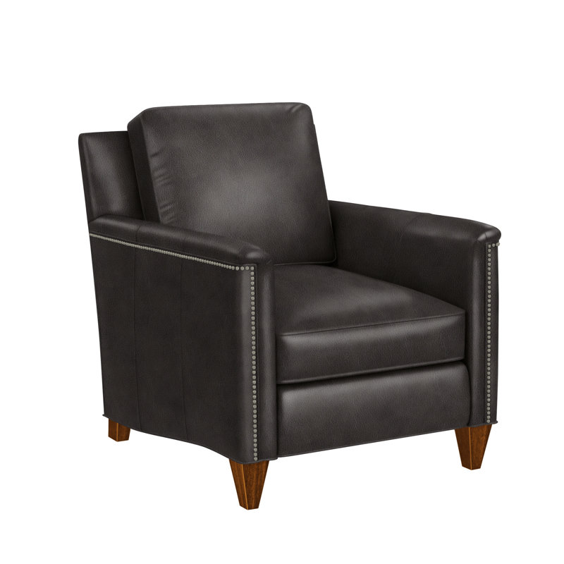 Davidson Armchair, Pewter, New Classiques, Aline Light Grey Genuine Leather