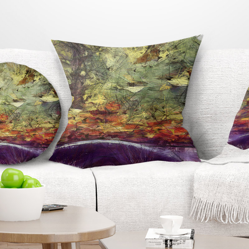 Coussin à imprimé aquarelle, 16 po x 1 po, Coussin décoratif
