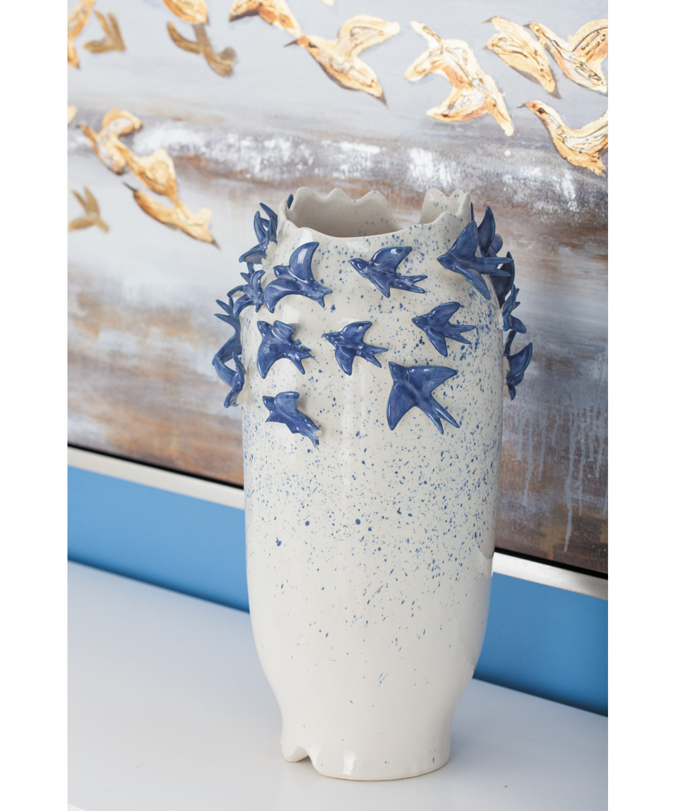 Euphemia Ceramic Floor Vase, 18" H x 11" W x 11" D