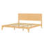 Lit plateforme en bois de bambou de style Mid-Century avec support en lattes de bois et métal-795761459-795761464