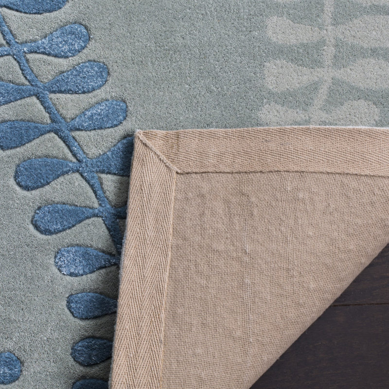 Andersen Hand-Tufted Wool Silver/Light Blue Area Rug, Rectangle 6' x 9'