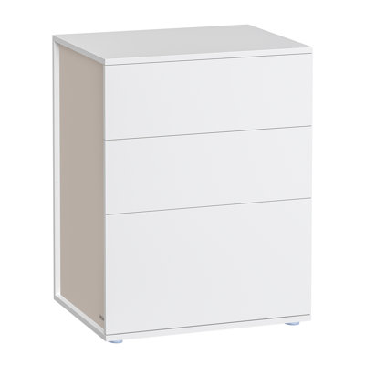 Superfast Toolless Assembly Bedside Table With 3 Storage Drawers