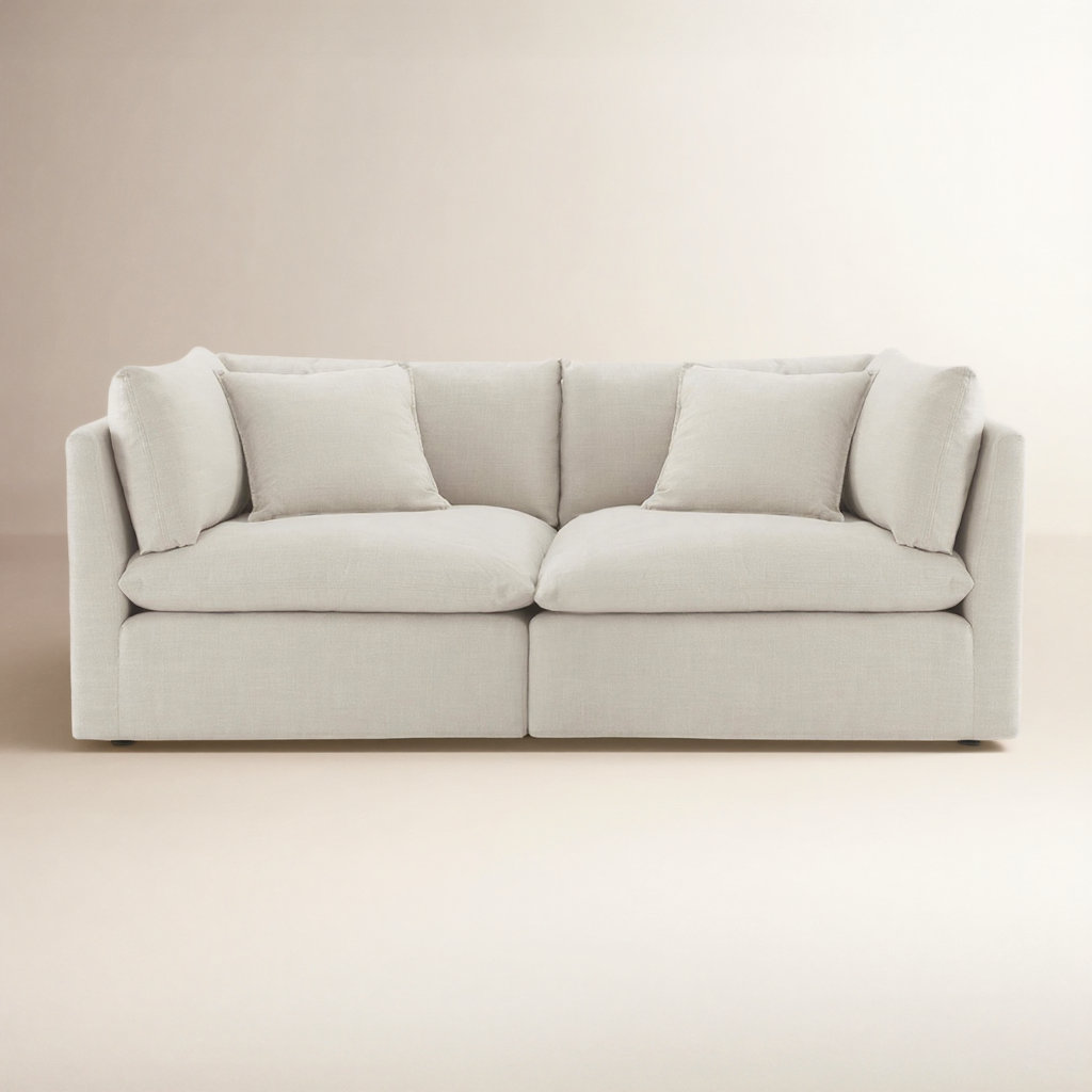Annabella 81" Modular Sofa, Effie Linen Performance Weave