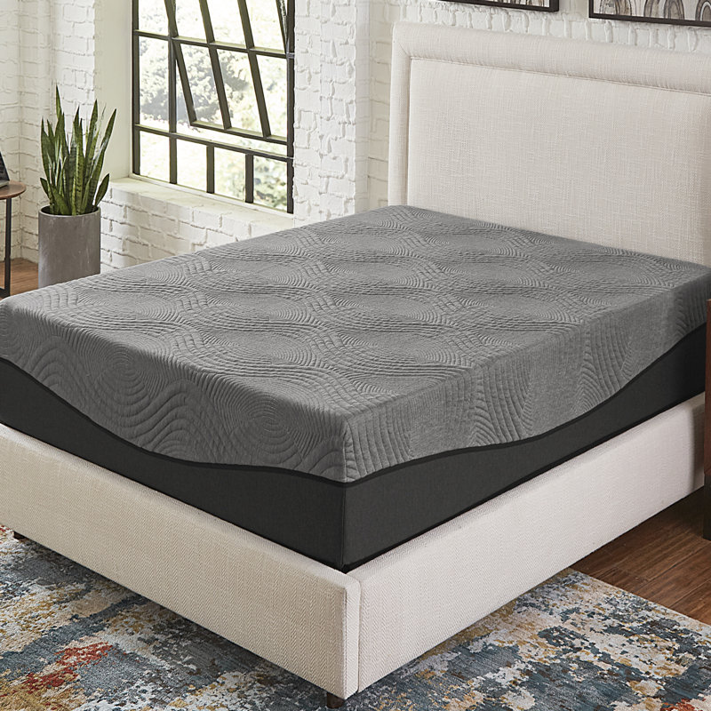 Slumber Solutions Medium Charcoal Infused Memory Foam Mattress, Queen, 14"