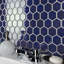 Tribeca 2" Hex Glossy Cobalt 11-1/8" x 12-5/8" Porcelain Mosaic Floor and Wall Tile