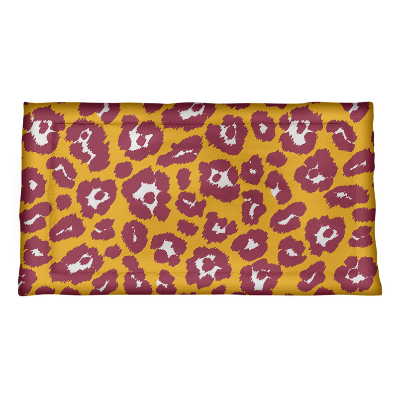 Taie décorative à imprimé léopard de l’Arizona, Microfibre, Standard, Jaune / Rouge / Blanc