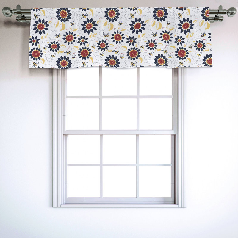 Sateen Floral Ruffled Window Valance