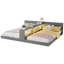 Cadre de lit simple simple avec rangement, lit de plancher avec station de charge et de lumière, cadre de lit pour enfant convertible, gris-1691993178
