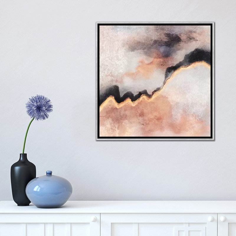 « Path » par Elisabeth Fredriksson-reproduction d’art, Toile avec cadre argenté, Pas de tapis, H 18 po x l 18 po x P 1,5 po