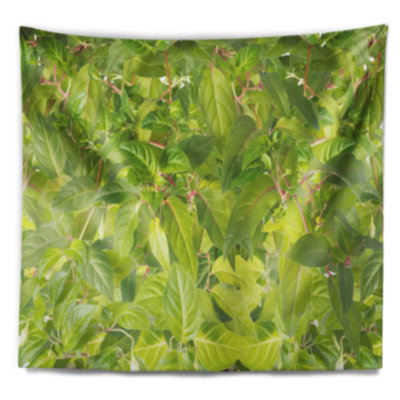 Tapisserie de feuillage vert vif fuchsia
