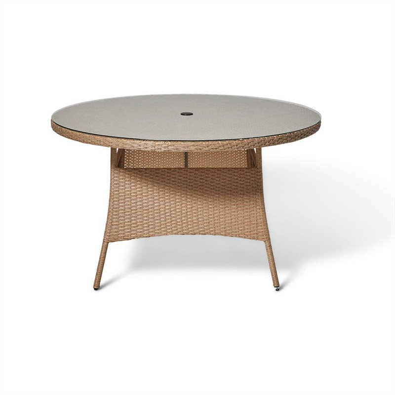 Dubose Round Wicker Outdoor Dining Table , cm W cm D, 75cm H x 130cm W x 130cm L