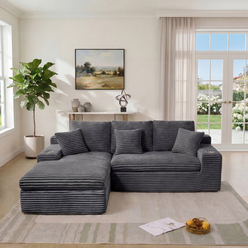 Canapé modulaire 98 po Cloud, Gray