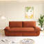 Lit convertible Queen en velours côtelé orange, 73,2 po de hauteur, avec renforts doubles, tissu doux