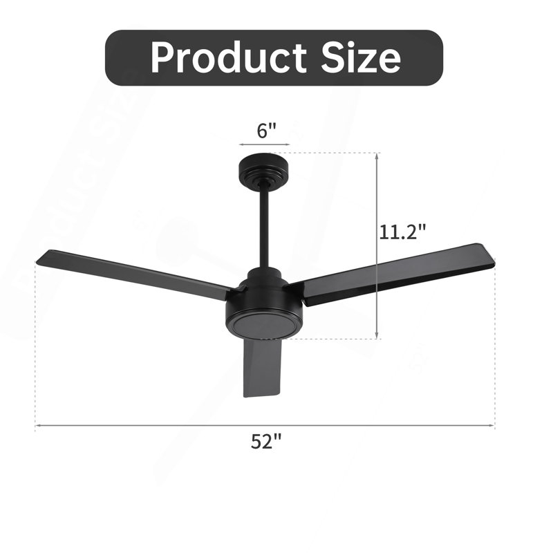 Ventilateur de plafond 52 po sans lumière