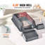 Bac à litière pour chat, 15 cm de profondeur, très grand format (XL) en acier inoxydable avec pelle, large tapis filtrant et bords hauts, bac fermé, sans odeur et facile à nettoyer, compatible avec les grands chats.-105368526