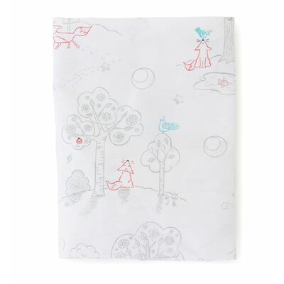 Fox and the Finch Toile 200 Thread Count Abstract 100% Cotton Percale Fitted Sheet -  The Little Acorn, F14B04