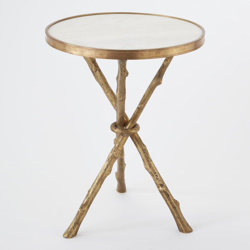 Twig Table-Brass/White Marble