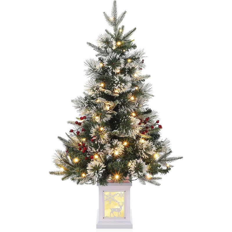 36' H Lighted Artificial Christmas Tree