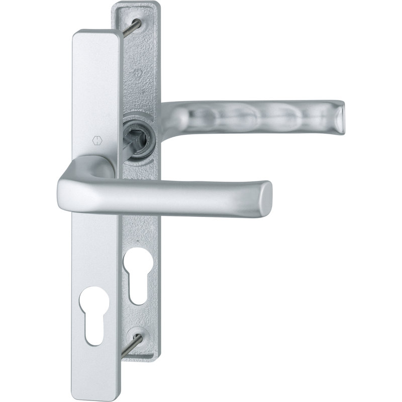 Keyed Right Hand Door Handle, Aluminium Silver