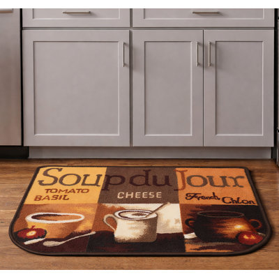 Tapis de cuisine lavable orange orange avec envers antidérapant - 30 po x 18 po