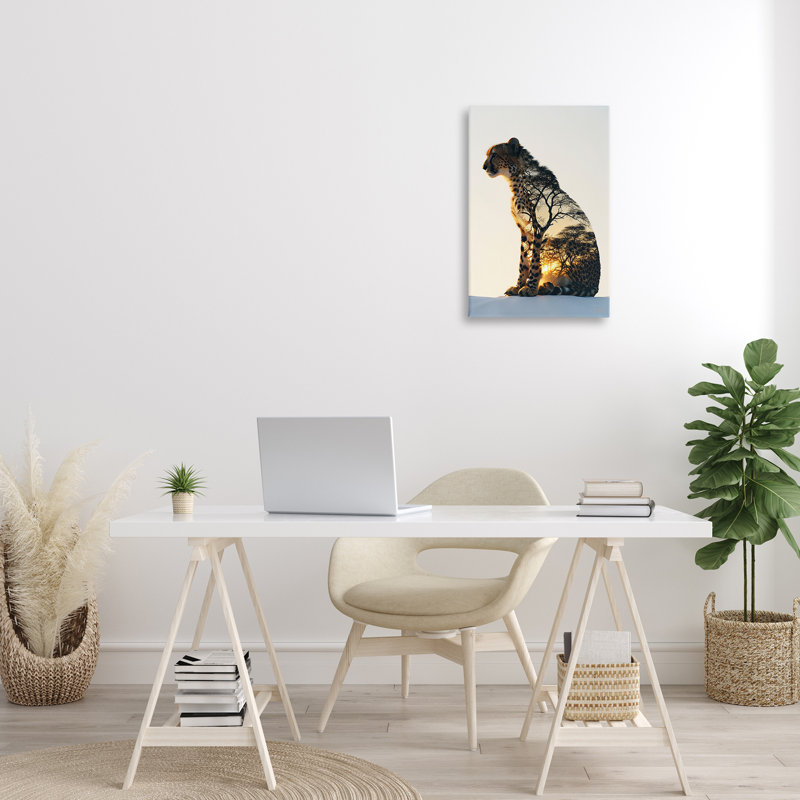 «Leopard with Silhouette» par Roozbeh Bahramali, H 24 po x l 16 po