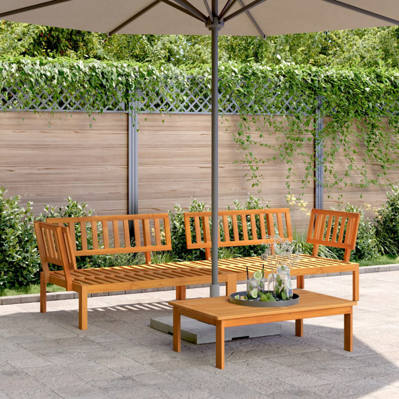 Canapés d'angle de jardin Vidaxl en bois d'acacia massif
