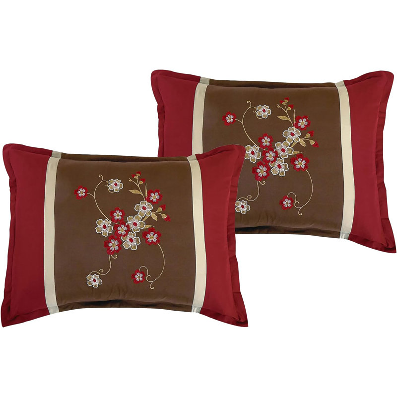 Polyester Floral Comforter, Queen Comforter + 2 Queen Shams