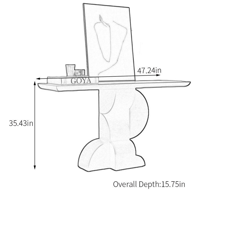 Console de salon Modern Creative, H 35,43 po x l 47,24 po x P 15,75 po