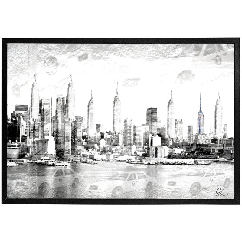 Single Picture Frame Print, Black, 61cm H x 91cm W x 4cm D
