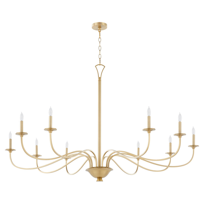 Trevion 10LT CHANDELIER, Antique Brass