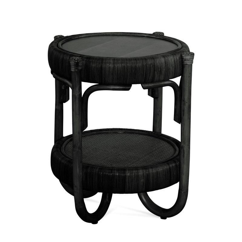 Table de bout avec rangement Hathaway, Noir, noir, noir, noir