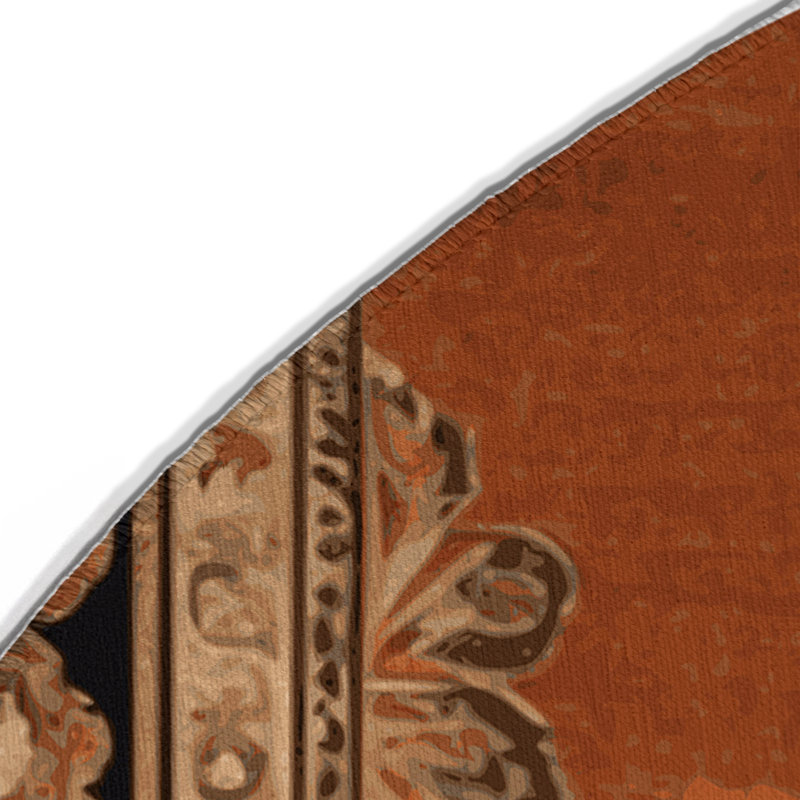 Tapis d'intérieur et d'extérieur brun français, Rond 5 pi