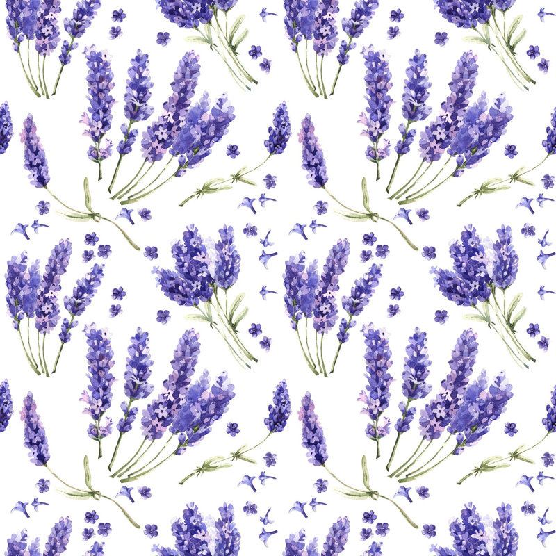 Purple Wildflowers Wallpaper, 520cm W x 300cm L