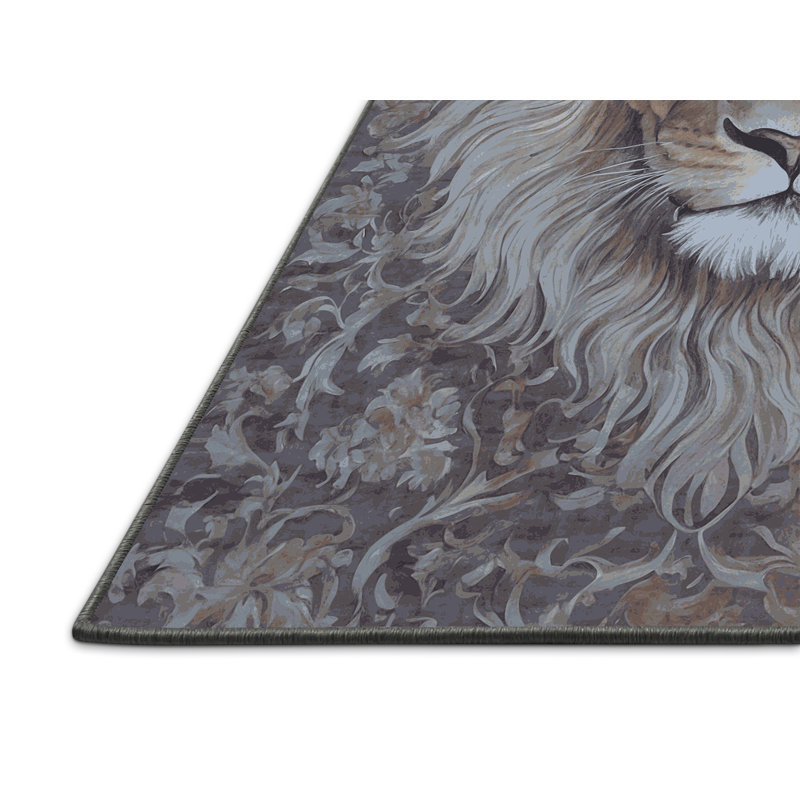 Tapis gris soyeux et moelleux, Rectangle 7 pi x 9 pi