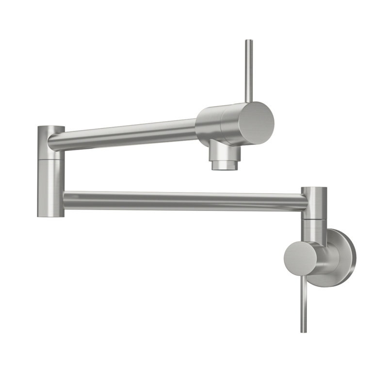 Mocoloo Wall Mount Swing Arm Folding Pot Filler Kitchen Faucet, Brushed Nickel