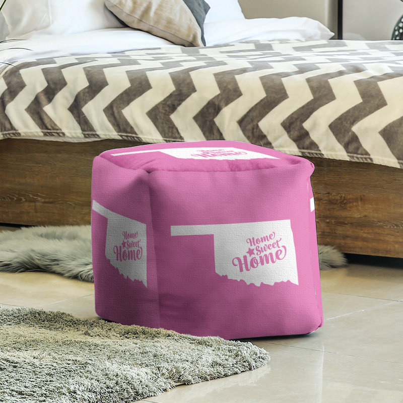 Repose-pieds cubique pour villes oklahoma home, Rose