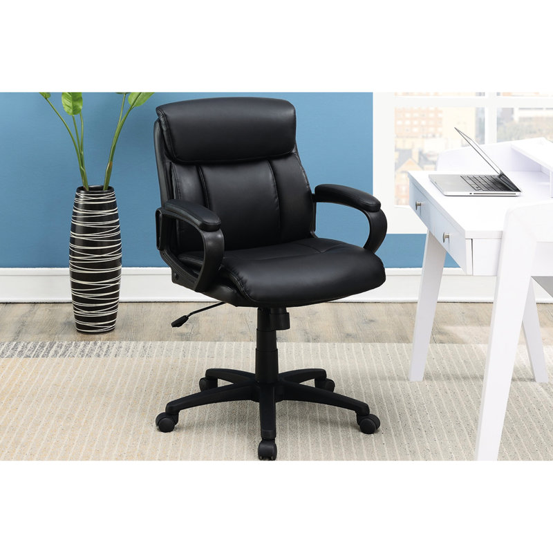 Chaise de bureau rembourrée à dossier standard, noir